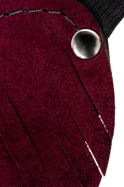 Маска с бахромой Pecado BDSM, натуральный велюр, вино