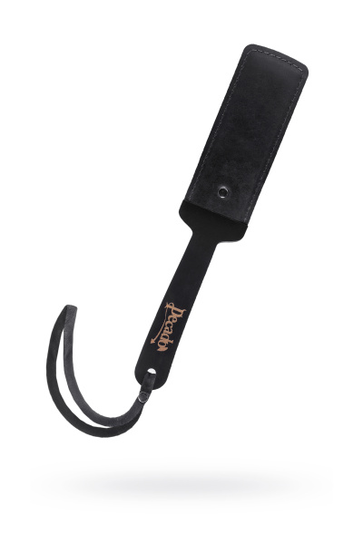 Паддл твердый Pecado BDSM, натуральная кожа и дерево, черный