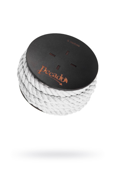 Веревка для шибари Pecado BDSM, на катушке, хлопок, белая, 5 м.