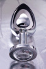 Анальная втулка  TOYFA Metall, металл, серебрянная, с белым  кристаллом, 10 см, Ø 4 см