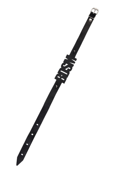 Чокер с шипами Pecado BDSM, натуральная кожа, черный