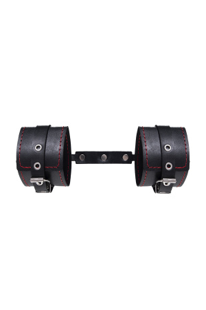 Оковы однослойные с контрастной строчкой Pecado BDSM, натуральная кожа, черные