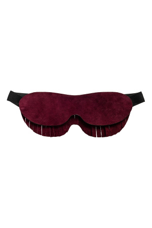 Маска с бахромой Pecado BDSM, натуральный велюр, вино