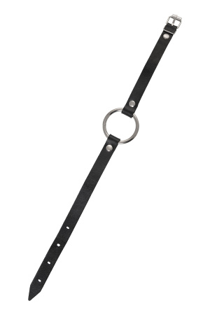 Чокер с круглым кольцом, модель 1 Pecado BDSM, натуральная кожа, черный