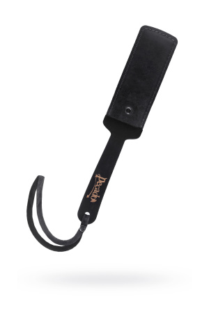 Паддл твердый Pecado BDSM, натуральная кожа и дерево, черный